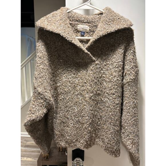 Universal Thread Marbled Boucle Sweater Cropped with Collar - Picture 1 of 4
